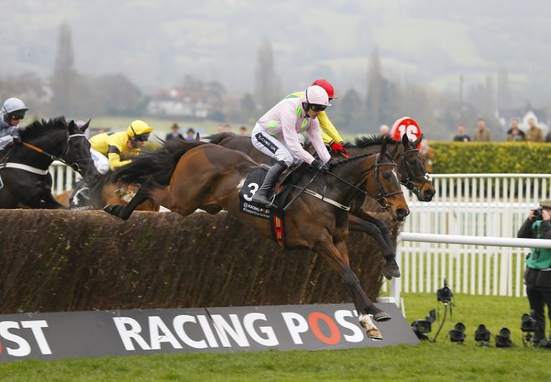 Douvan (Walk In The Park) winning the G1 Arkle Chase at Cheltenham