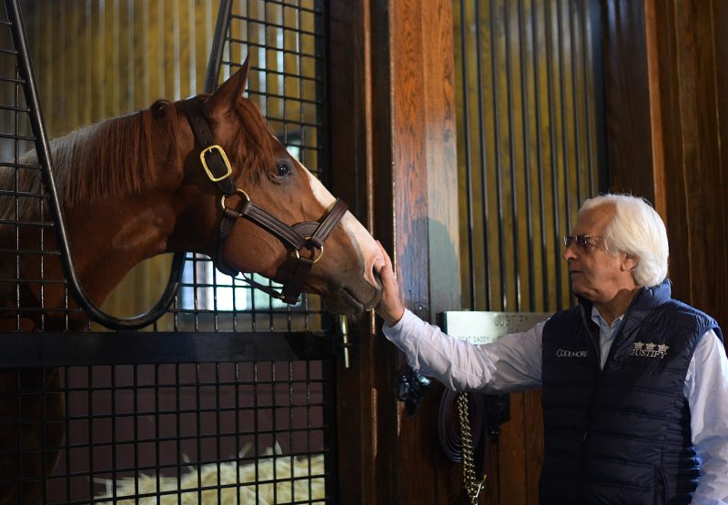 Justify with Bob Baffert at Ashford