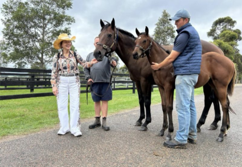 Pelican & Gai Waterhouse pictured with her 2023 St Mark's Basilica filly