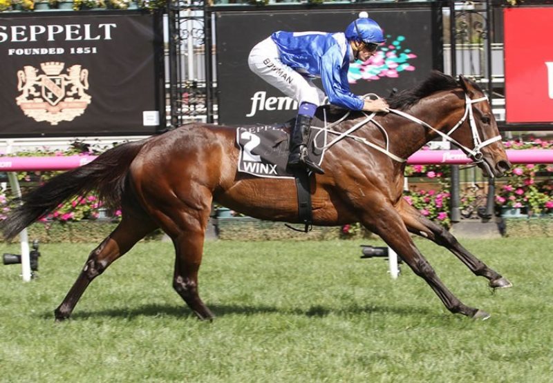 Winx winning the Turnball Stakes