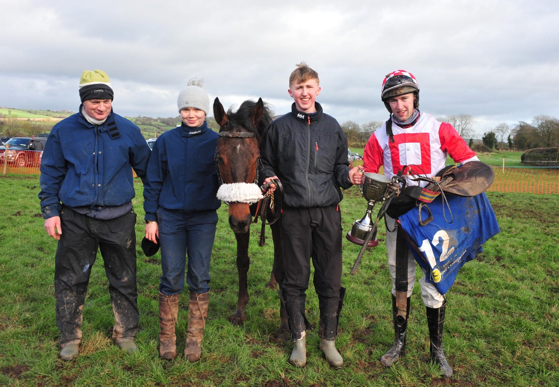 Hitthekettle (Ocovango) pictured with connections after winning at Tallow