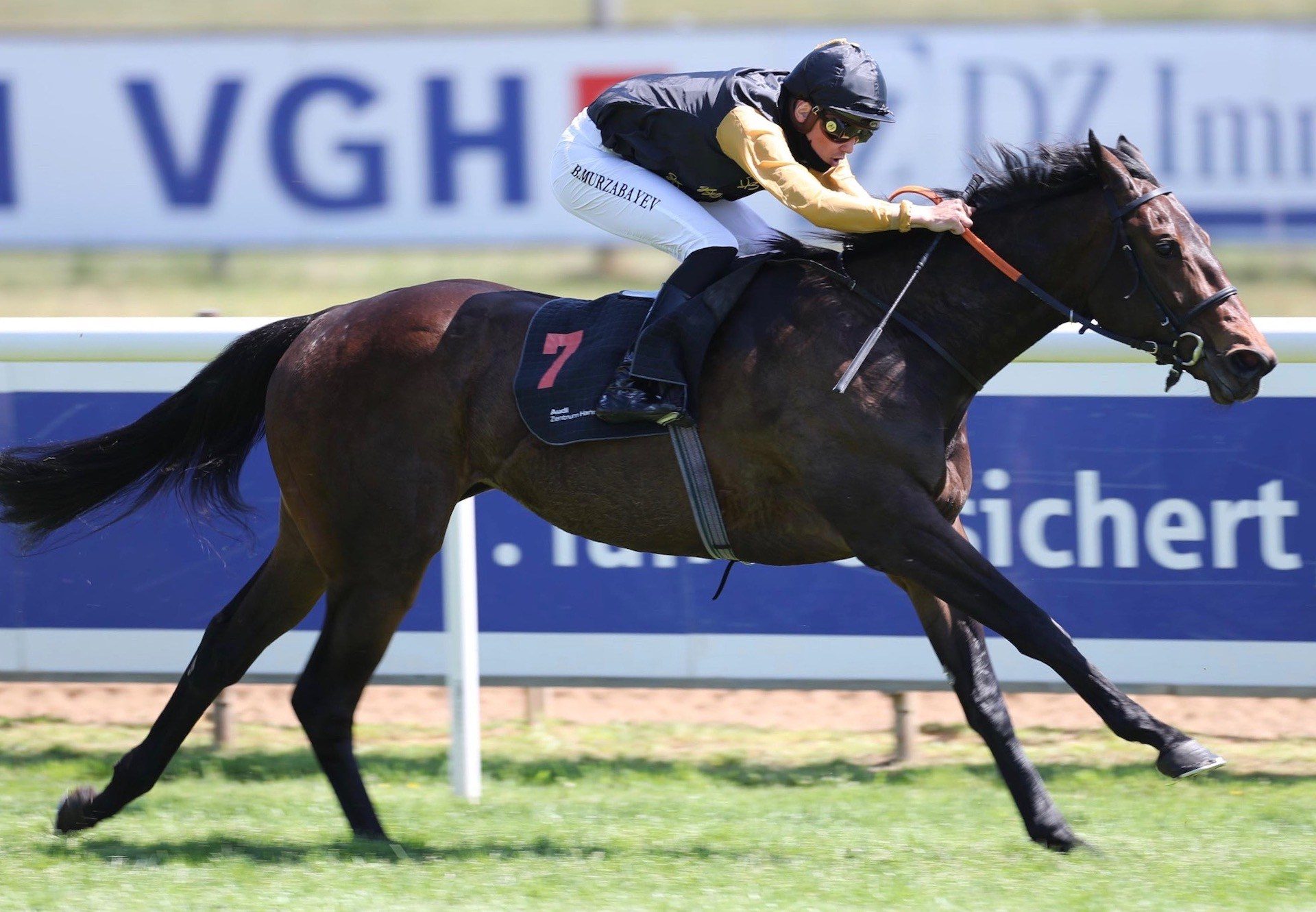 Amablis (Maxios) winning her maiden at Hannover