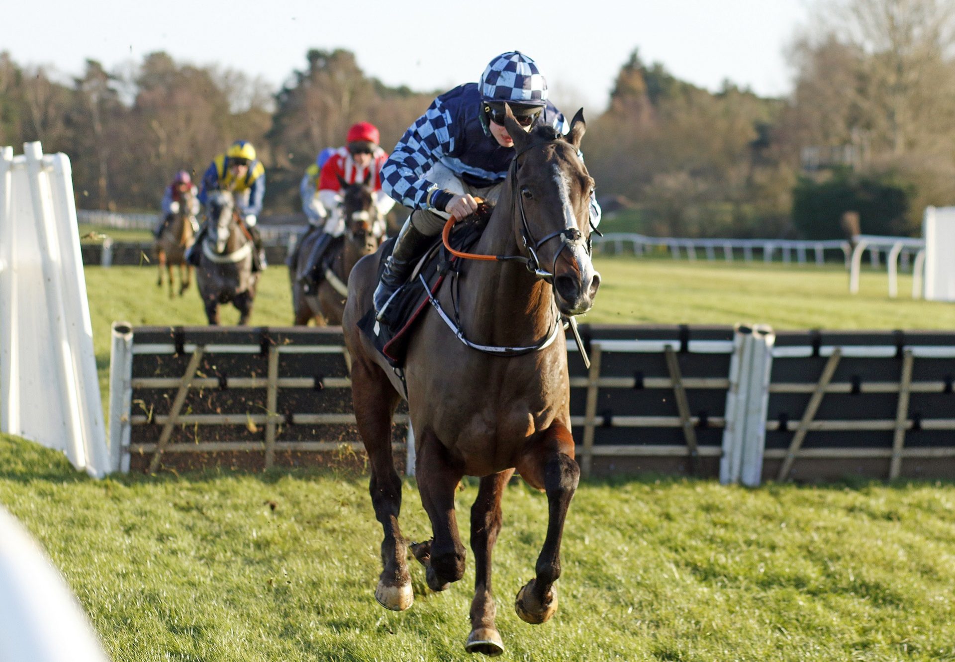 Chasing Fire (Maxios) winning a Novice Hurdle at Market Rasen