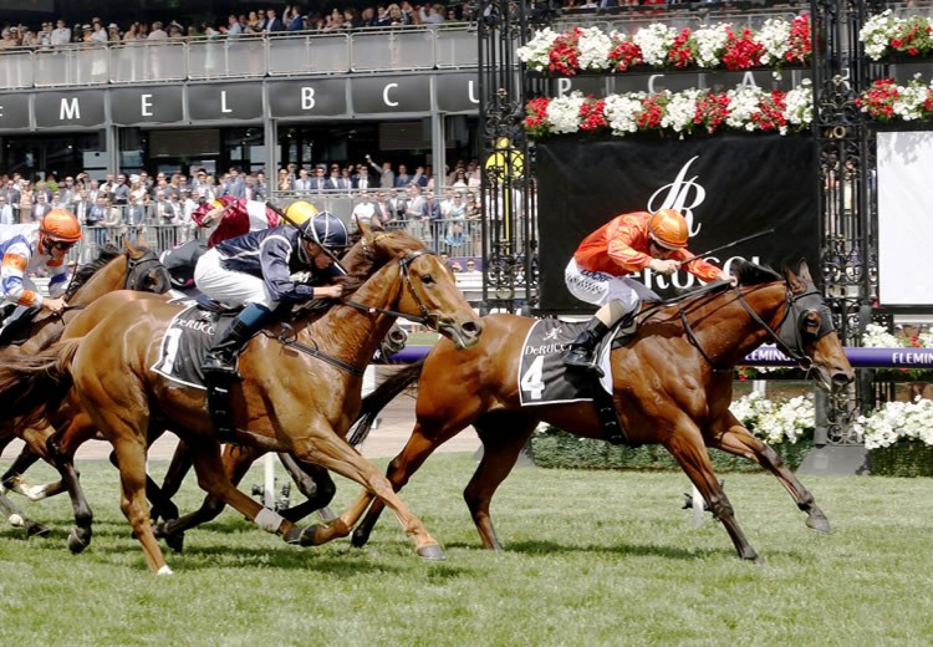 Dreamforce (Fastnet Rock) winning the G3 VRC Chatham Stakes at Flemington