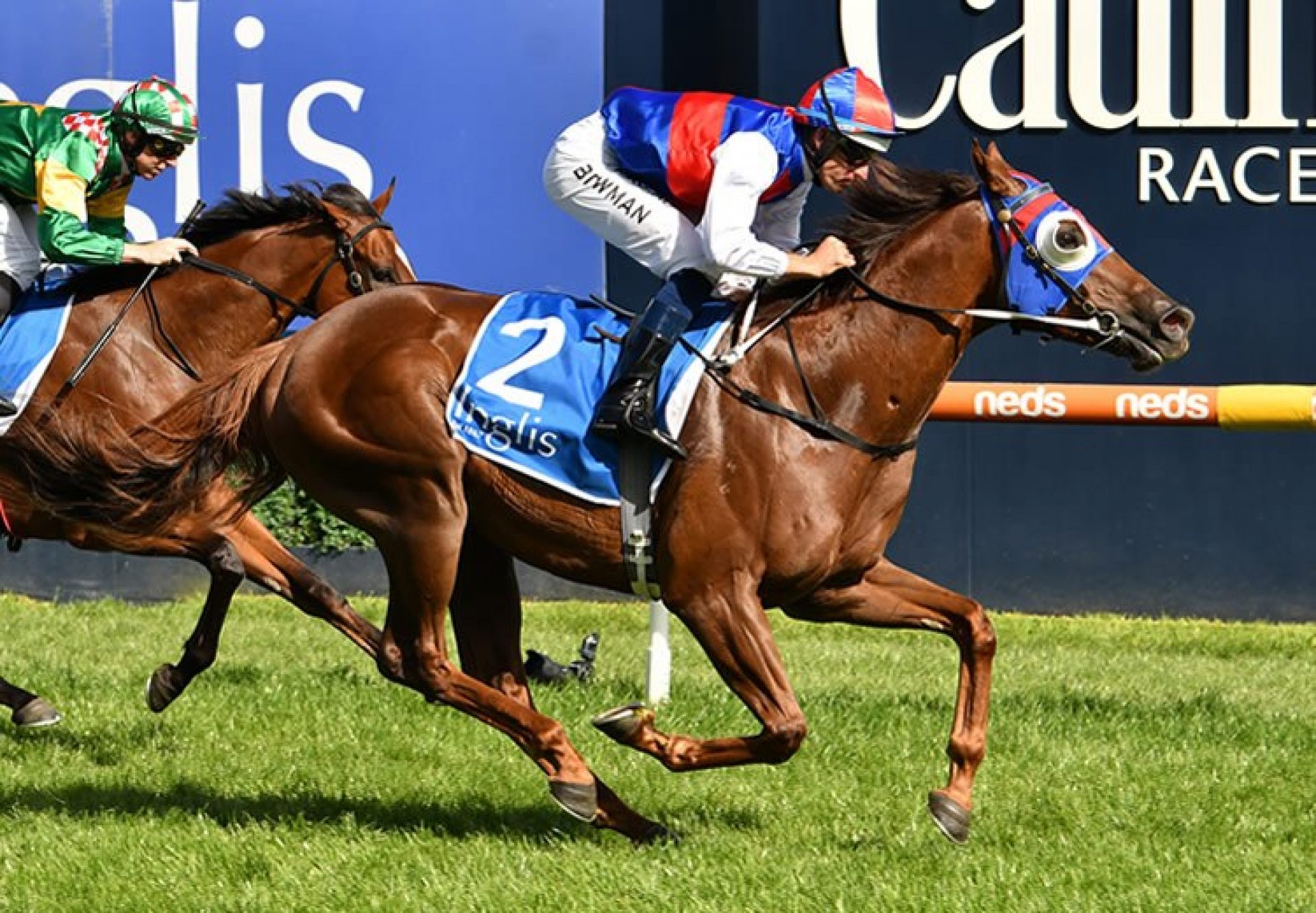 Excess Funds (Rubick) winning the Inglis Dash at Caulfield