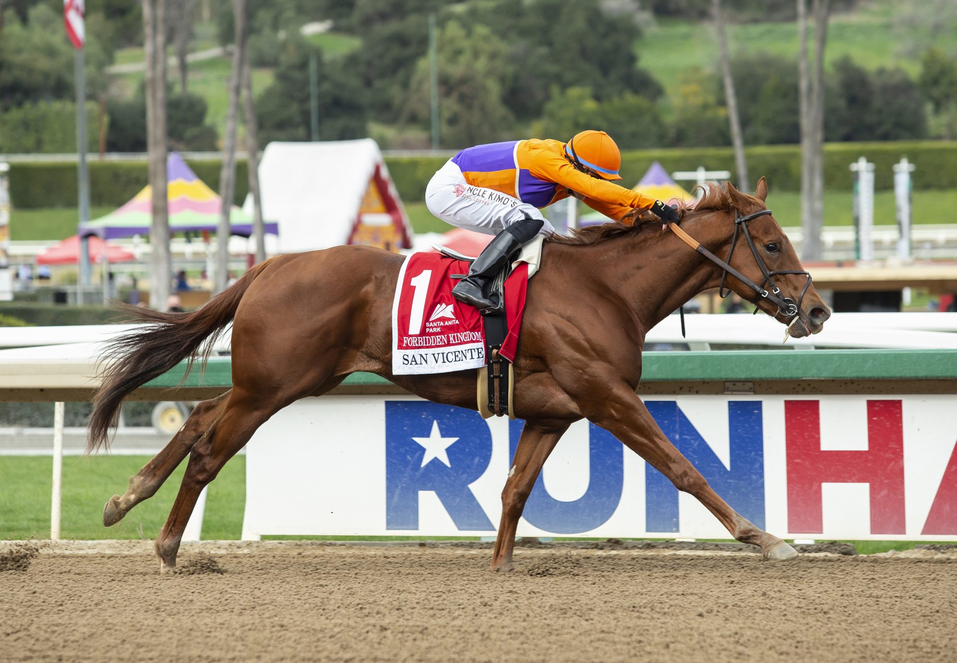 Forbidden Kingdom (American Pharoah) wins the Gr.2 San Vincente at Santa Anita