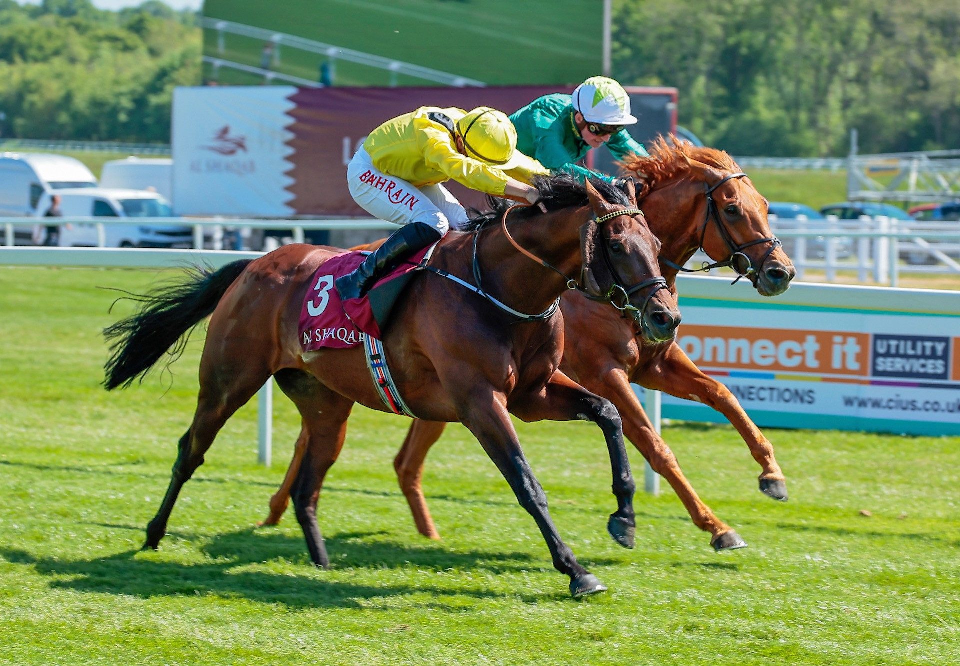 Ilaraab (Wootton Bassett) Wins The Group 3 Al Rayyan Stakes at Newbury