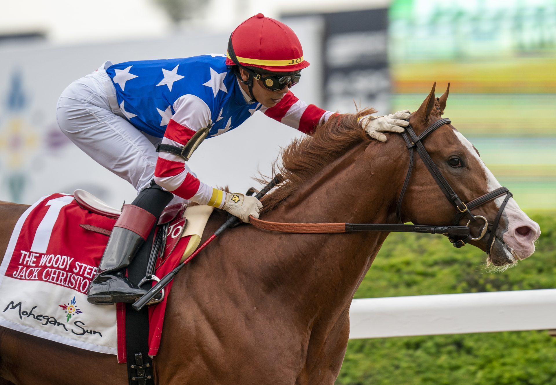 Jack Christopher (Munnings) winning the Gr.2 Woody Stephens at Belmont Park