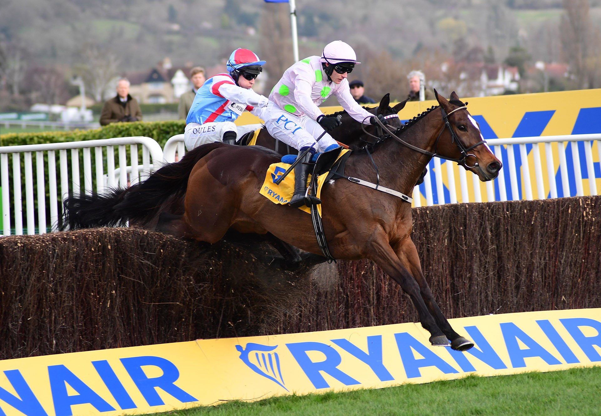 Min (Walk In The Park) winning the Gr.1 Ryanair Chase at Cheltenham