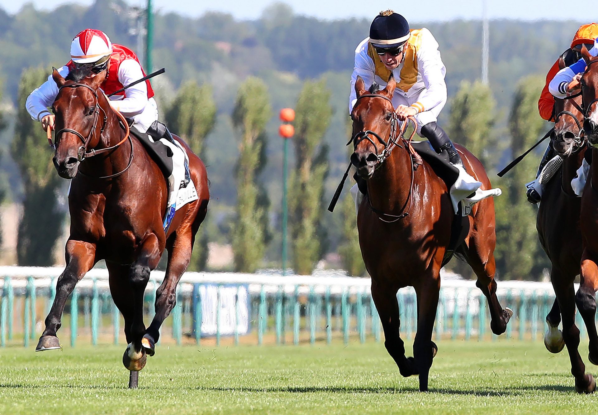 Ocean Vision (U S Navy Flag) winning the Listed Prix de la Vallee d’Auge at Deauville