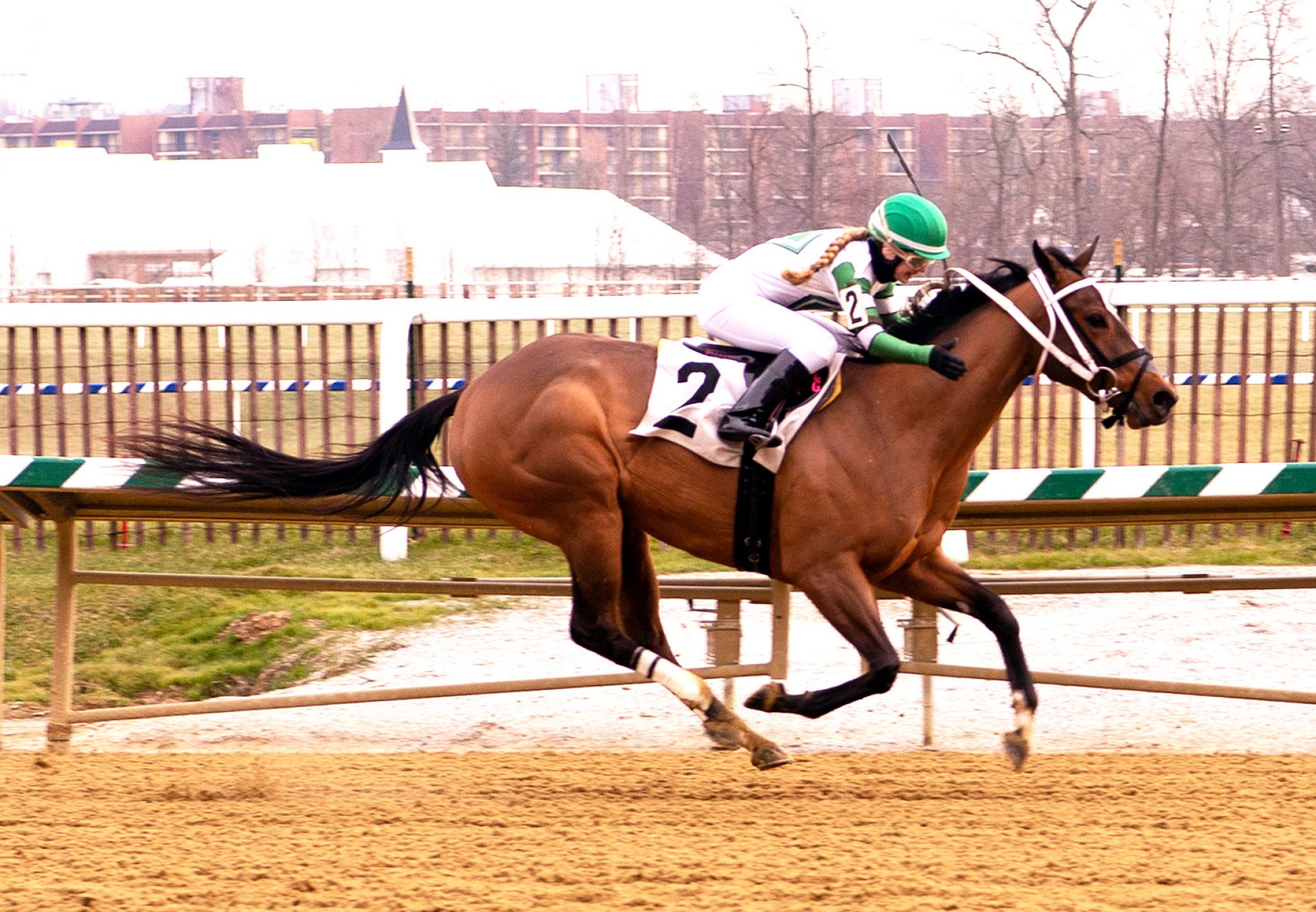 Pretty Edgy (Competitive Edge) Breaking her maiden at Laurel Park