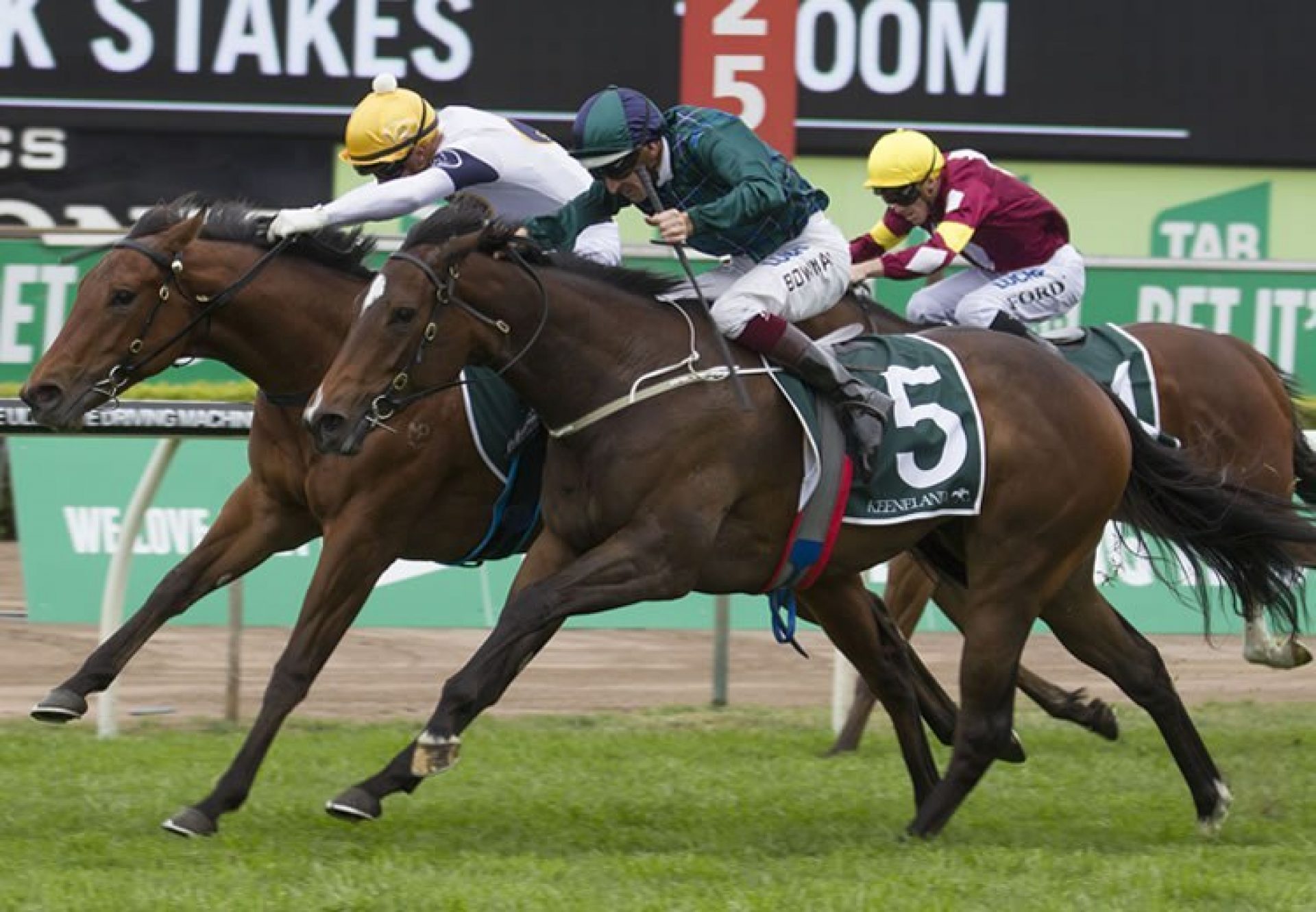 Satin Slipper (Pierro) winning the Listed ATC Gimcrack Stakes at Randwick