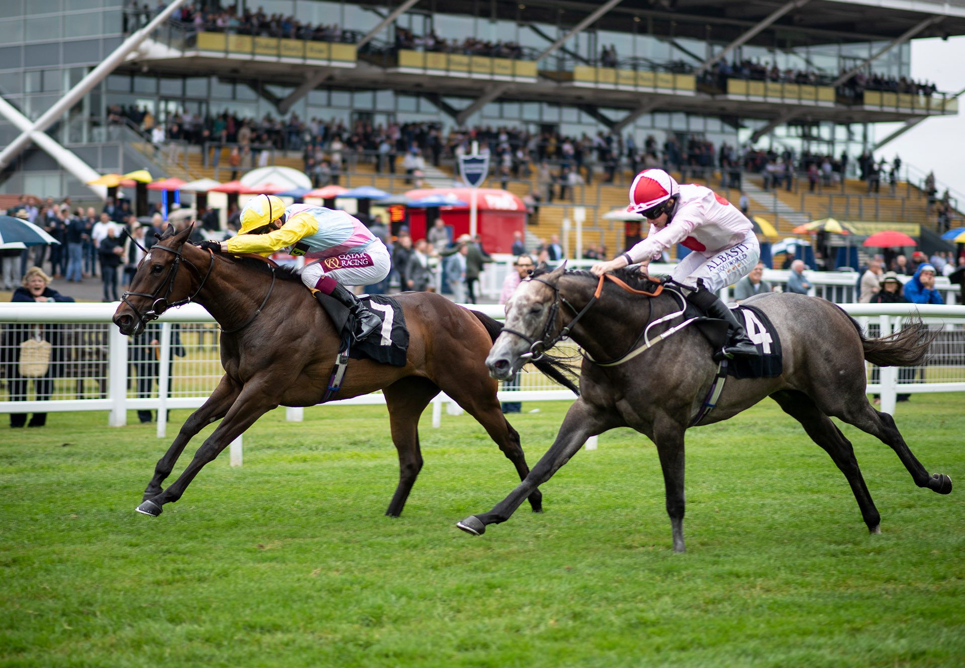 Shadn (No Nay Never) winning the Listed Rose Bowl Stakes at Newbury