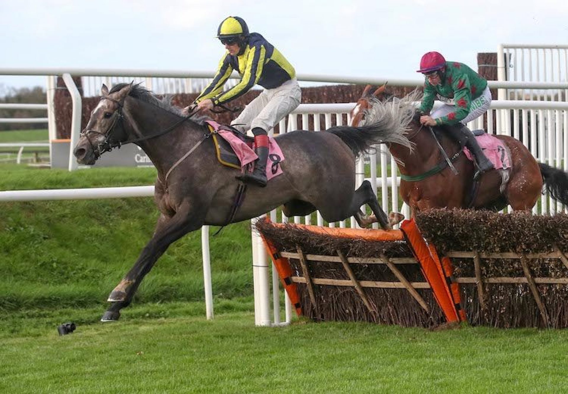 One For Rosie (Getaway) jumping the last before going on to win at Carlisle