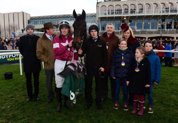 Alighted  (Getaway) pictured with connections after winning a bumper at Leopardstown