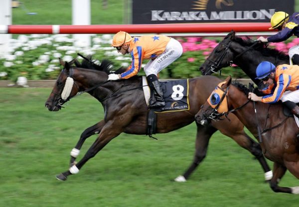 Avantage (Fastnet Rock) winning the Listed Karaka Million at Ellerslie