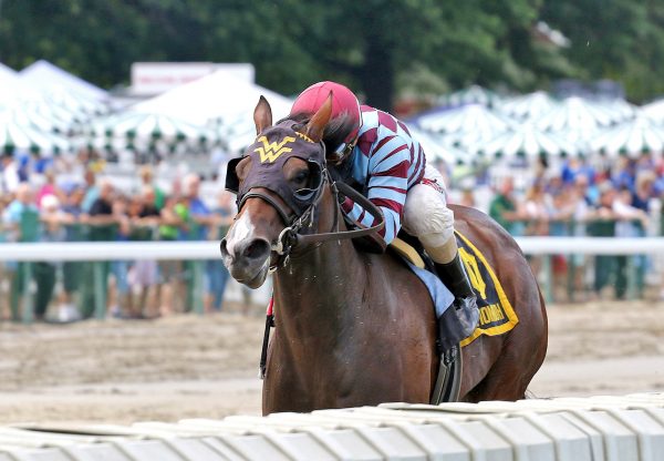 Mae Never No (No Nay Never) winning the Colleen Stakes at Monmouth Park