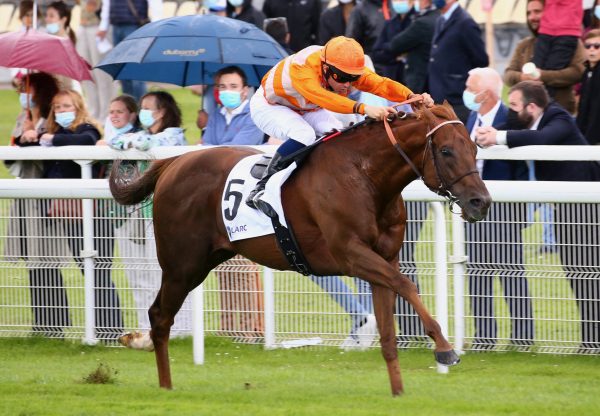 Marianafoot (Footstepsithesand) Wins The Group 1 Prix Maurice De Gheest at Deauville