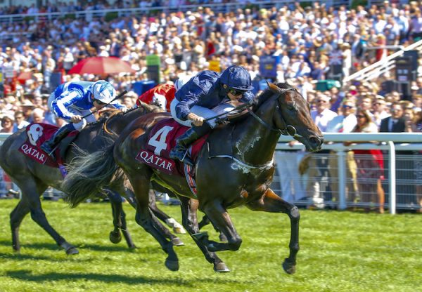 Land Force (No Nay Never) winning the G2 Richmond Stakes at Goodwood